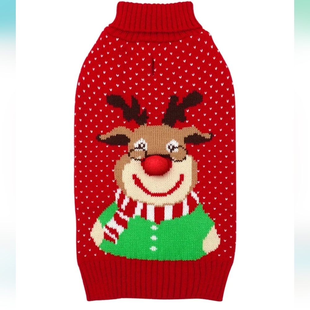Kyeese Christmas Dog Sweater with leash hole